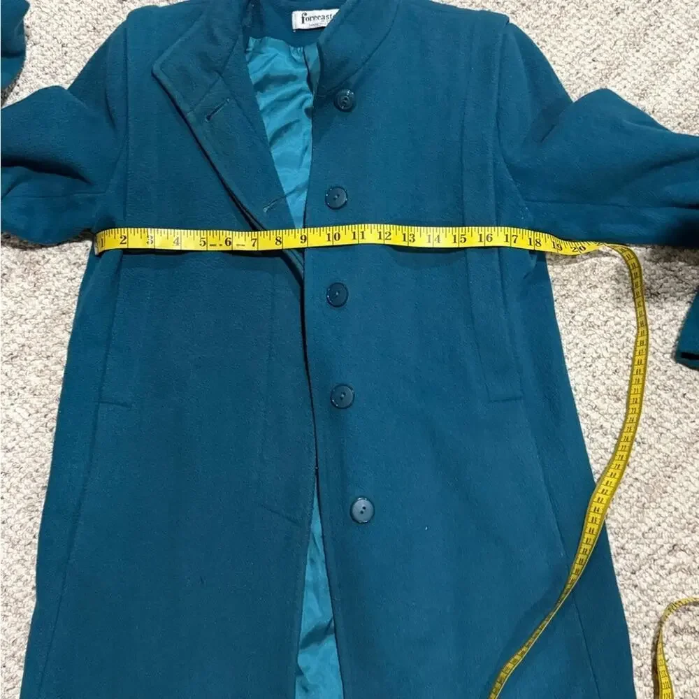 Teal Vintage Wool Coat by Forecaster of Boston | Retro Chic | Made in USA Size L